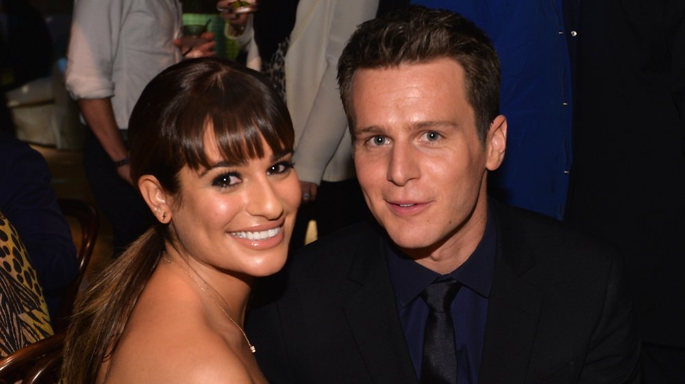 Lea Michele and Jonathan Groff at the after party for the premiere of HBO's Looking