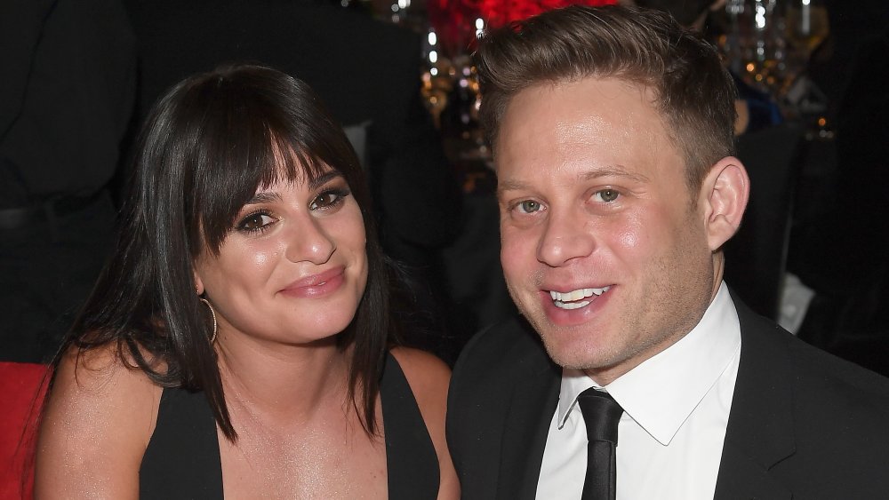 Lea Michele and Zandy Reich at the Elton John AIDS Foundations's 26th Annual Academy Awards Viewing Party