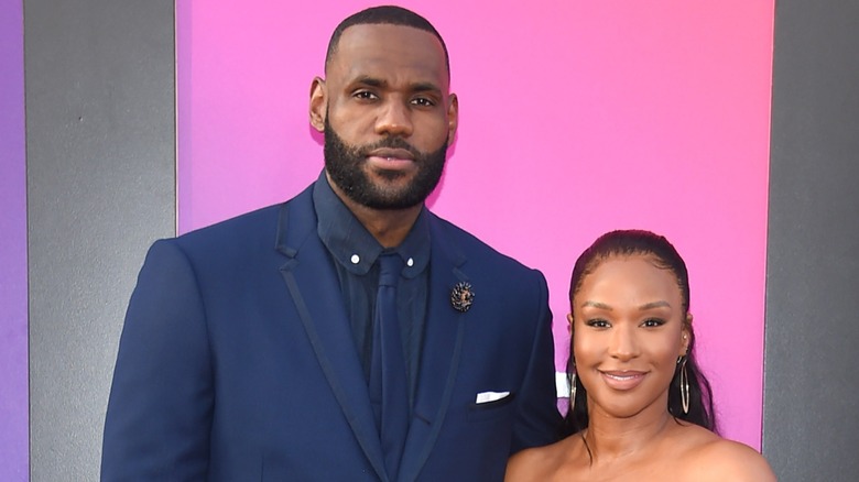 LeBron James and Savannah James at an event