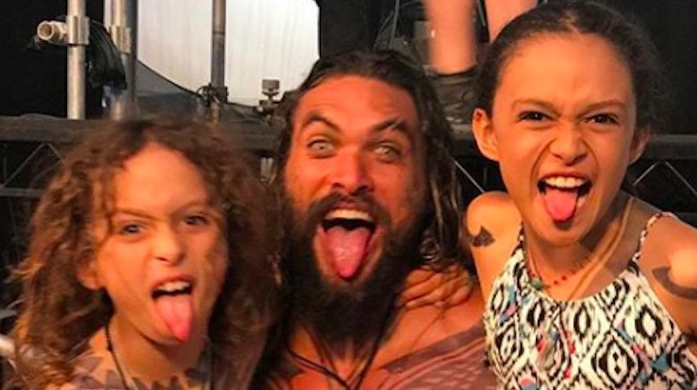 Jason Momoa with his son and daughter