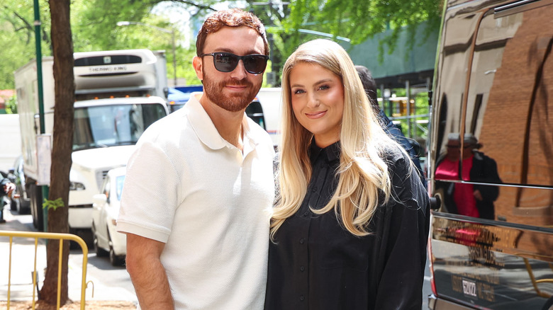 Meghan Trainor and Daryl Sabara smiling