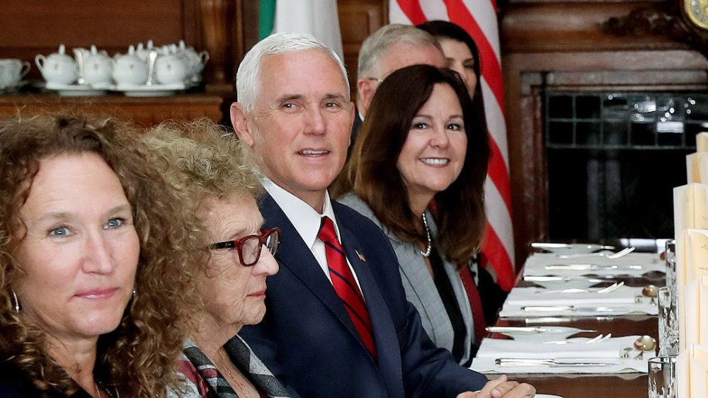 Mike and Karen Pence at a political dinner