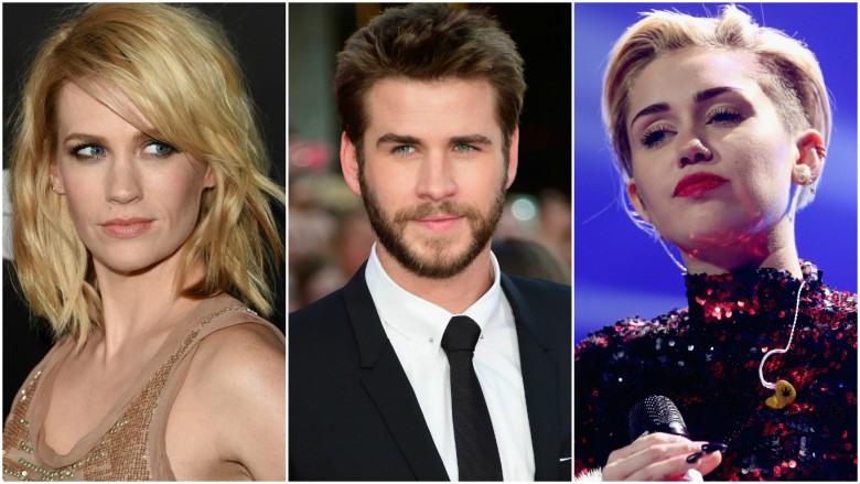 January Jones, Liam Hemsworth, Miley Cyrus