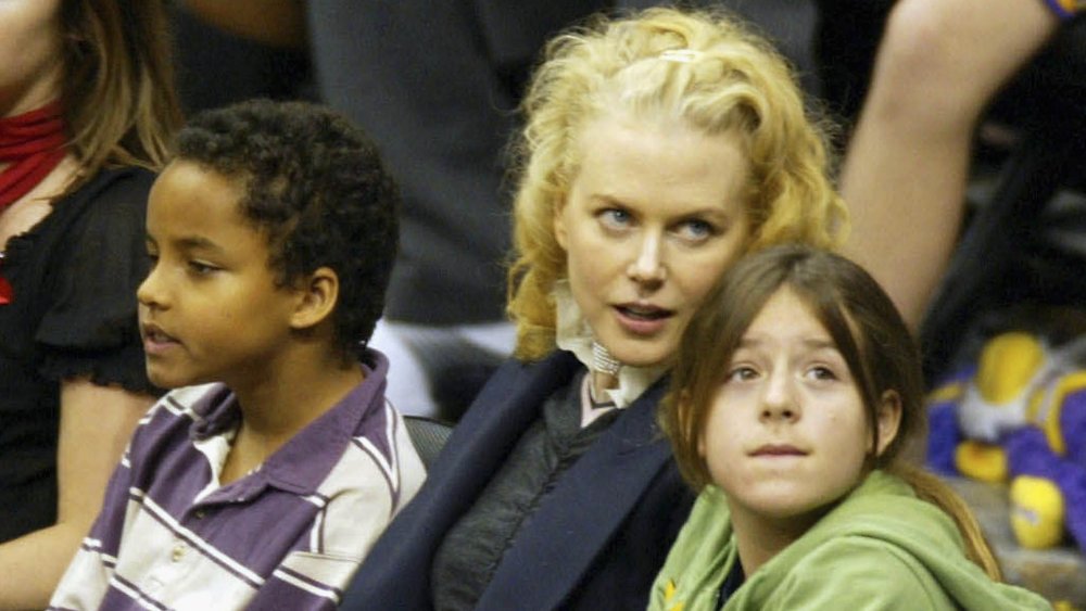 Nicole Kidman with adopted children Connor and Isabella Cruise at a sports event