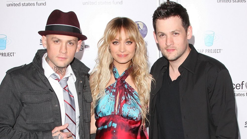 Benji Madden, Nicole Richie, and Joel Madden posing together