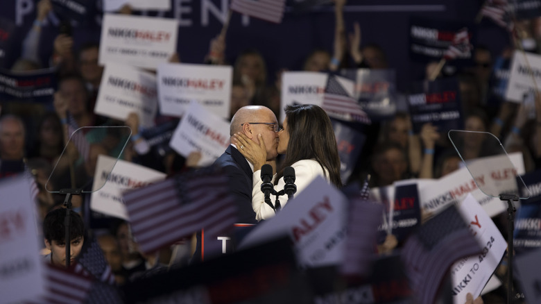 Nikki and Michael Haley kissing