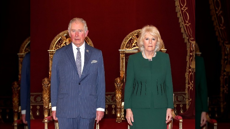 Prince Charles and Camilla Parker Bowles standing side by side