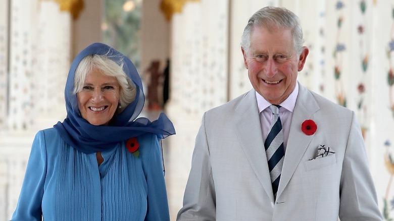 Camilla Parker Bowles and Prince Charles smiling