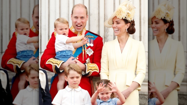 Prince William and Kate Middleton with children