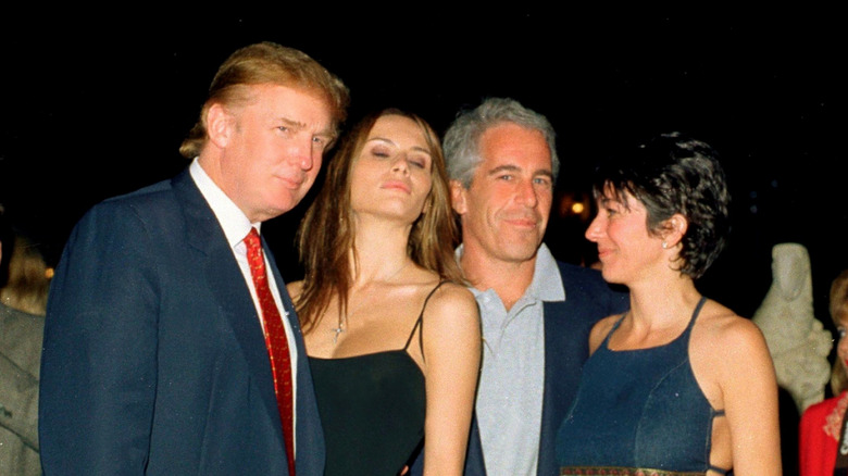 Donald and Melania Trump pose with Jeffrey Epstein and Ghislaine Maxwell