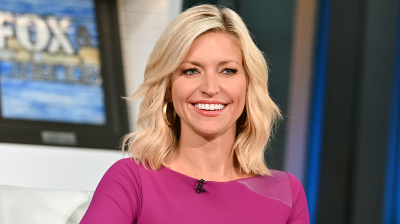 Ainsley Earhardt wears pink and smiles