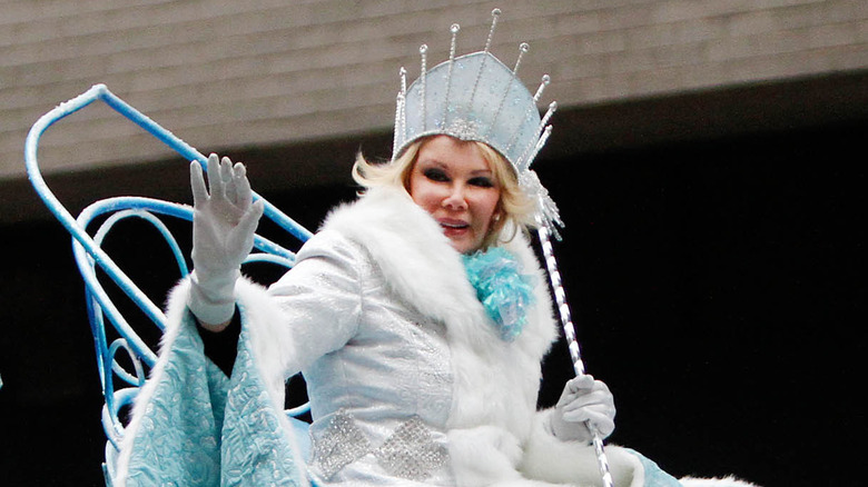 Joan Rivers with crown and scepter 