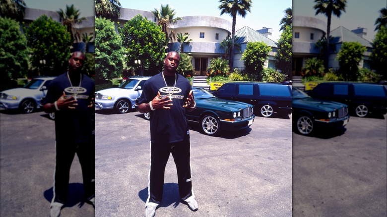 Shaquille O'Neal outside his Bel-Air home in 2000