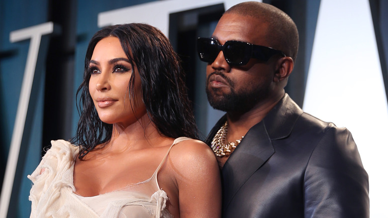 Kanye West is seen exiting a hotel in New York City.