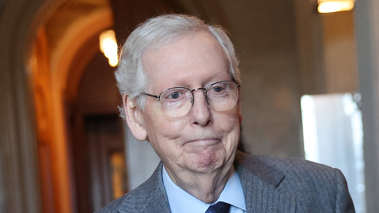 Mitch McConnell smiling in close-up