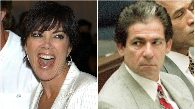 Kris Jenner with mouth open / Robert Kardashian looking away