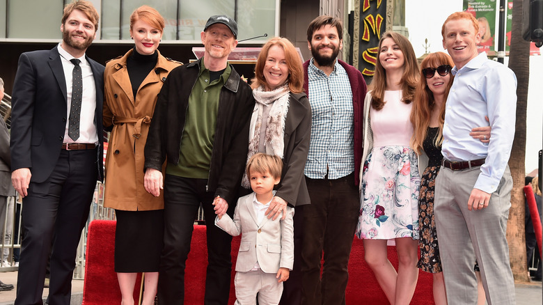 Ron Howard and his family at his Walk of Fame induction ceremony