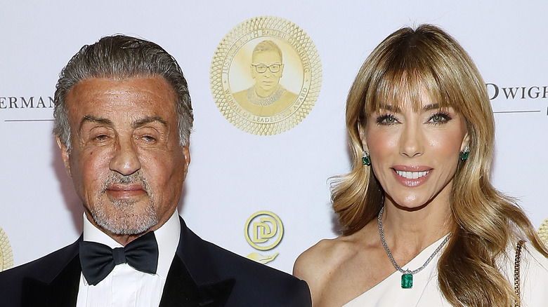 Sylvester Stallone and his wife Jennifer Flavin on the red carpet 