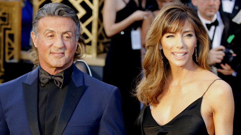 Sylvester Stallone and Jennifer Flavin attend the 88th Annual Academy Awards