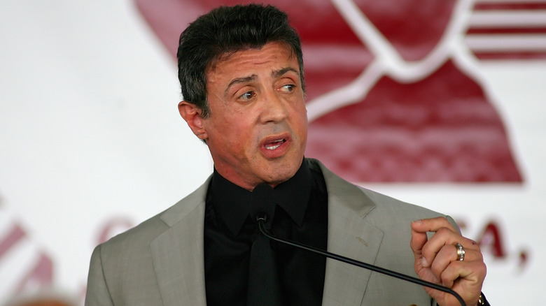 Sylvester Stallone speaking