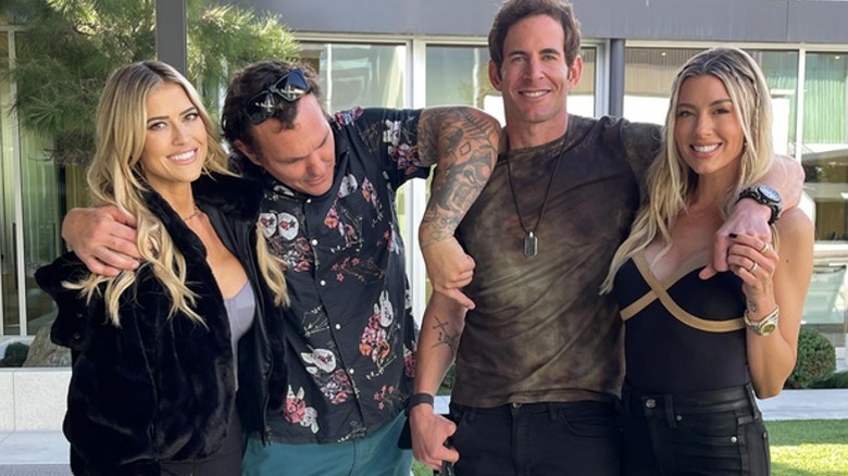 Christina Haack, Michael Lange, Tarek El Moussa, and Heather Rae El Moussa pose for Instagram