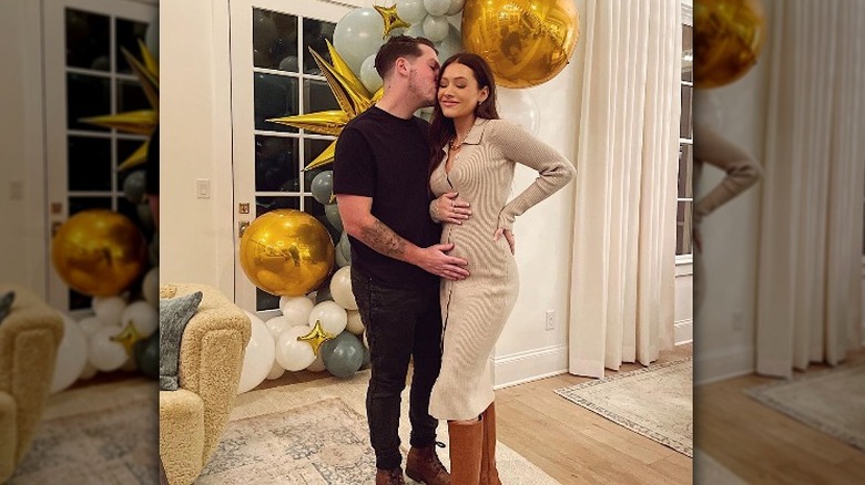 John Kerr and Taylor Dye at their gender reveal party