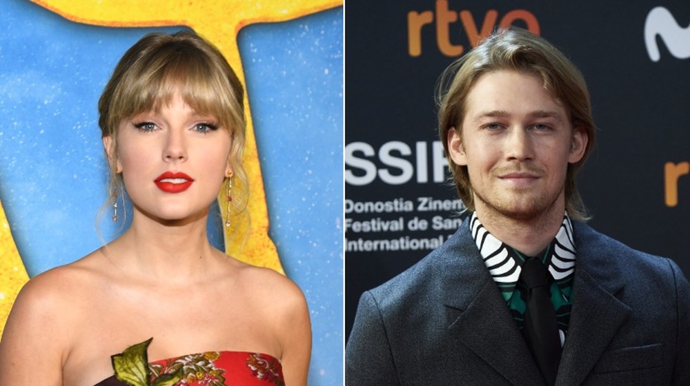 Taylor Swift at the Cats premiere in 2019; Joe Alwyn at the 68th San Sebastian International Film Festival