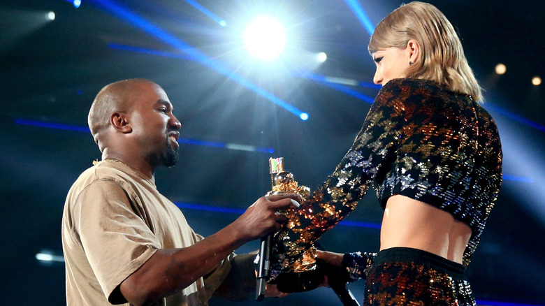 Kanye West and Taylor Swift on stage