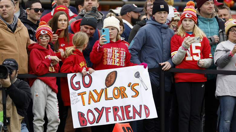 Taylor Swift fans at football game