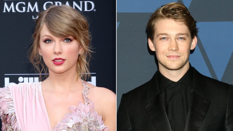 Taylor Swift pouting, Joe Alwyn smiling