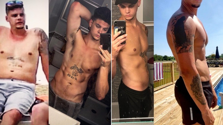 Tyler Baltierra showing off his weight loss transformation