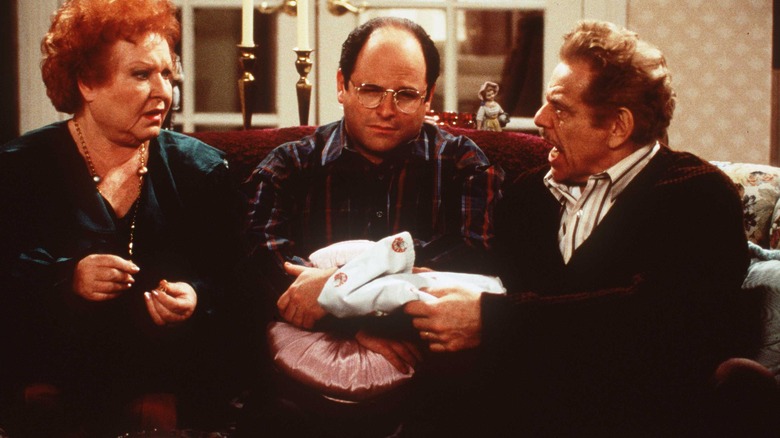 Jason Alexander, Estelle Harris, Jerry Stiller in "Seinfeld"