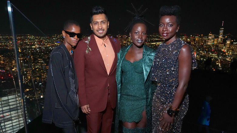 Tenoch Huerta with Black Panther cast 