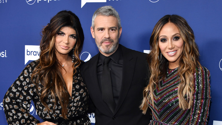 Teresa Giudice, Andy Cohen and Melissa Gorga attending the opening night of 2019 BravoCon