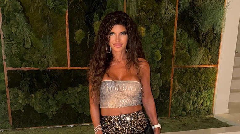 Teresa Giudice silver crop top