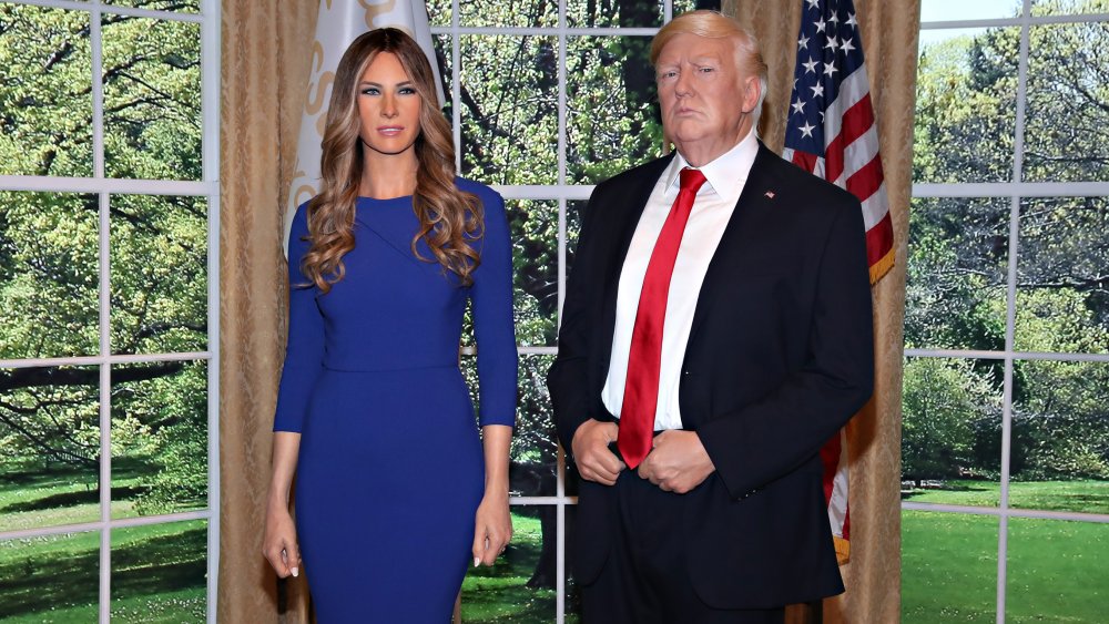 Melanie Trump wax figure, Donald Trump wax figure 