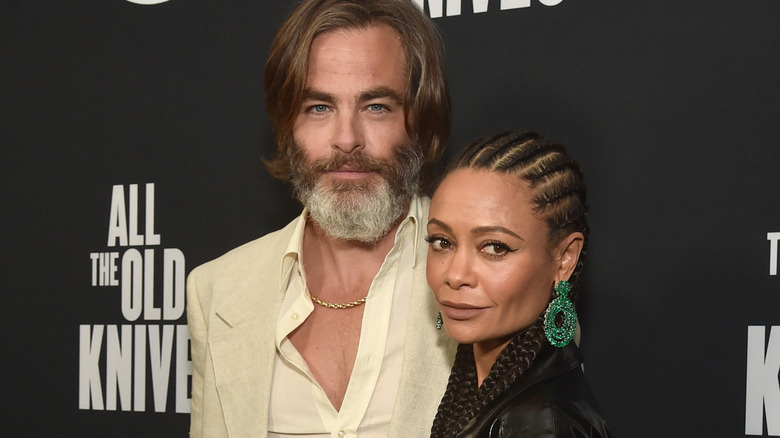 Chris Pine and Thandiwe Newton promote "All The Old Knives"