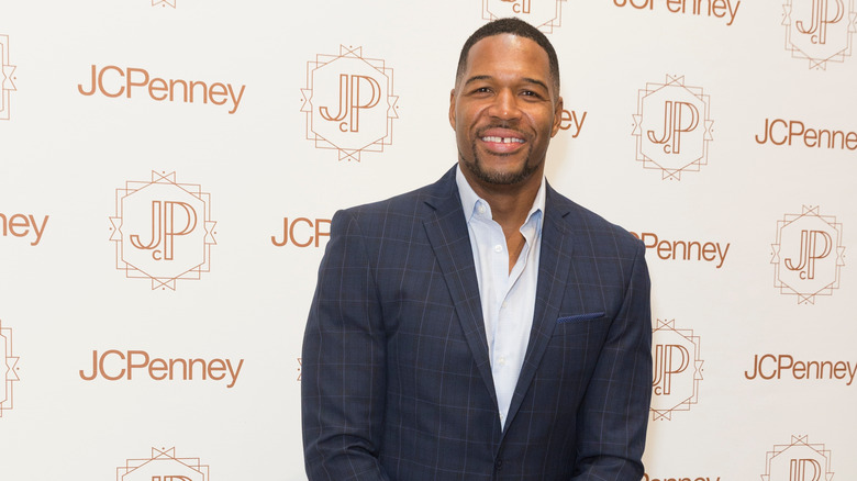 Michael Strahan attending opening of Jacques Penne a JCPenney Holiday Boutique Pop-Up Shop