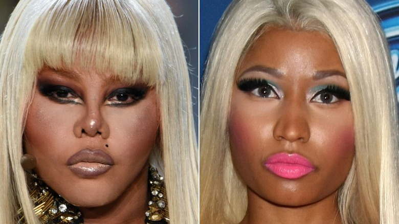 Lil Kim in blonde wig, Nicki Minaj in blonde wig