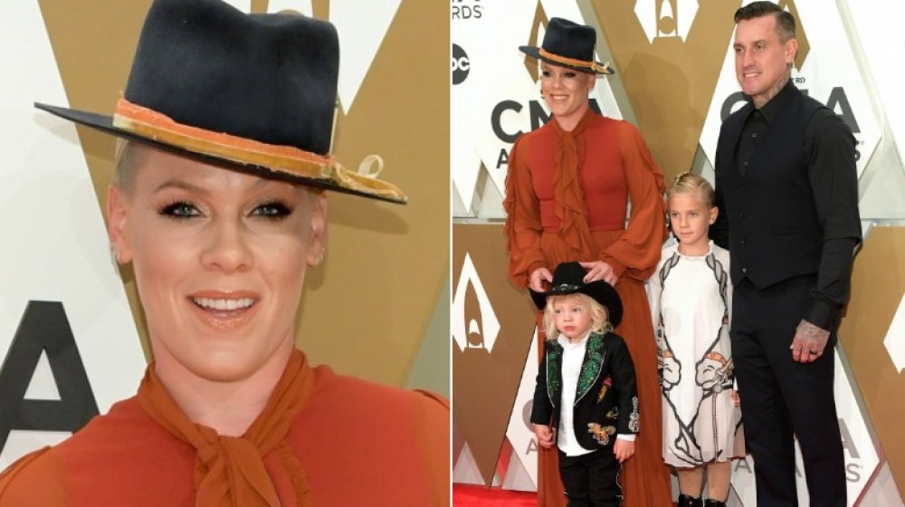 Pink at the 2019 CMAs with Carey Hart, daughter Willow and son Jameson