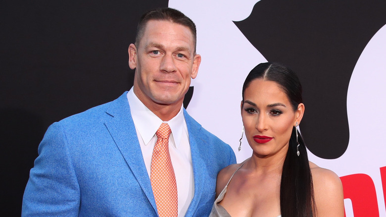 John Cena and Nikki Bella on the red carpet