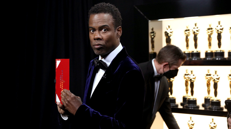 Chris Rock backstage at the 2022 Oscars