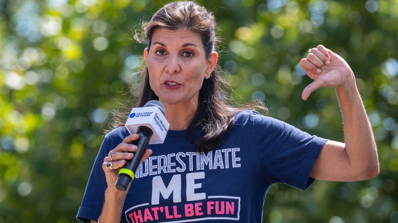 Nikki Haley giving thumbs down