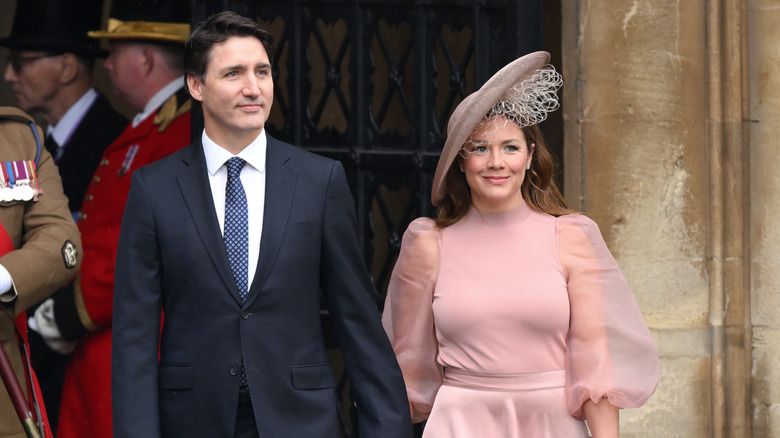 Justin Trudeau and Sophie Grégoire in hat