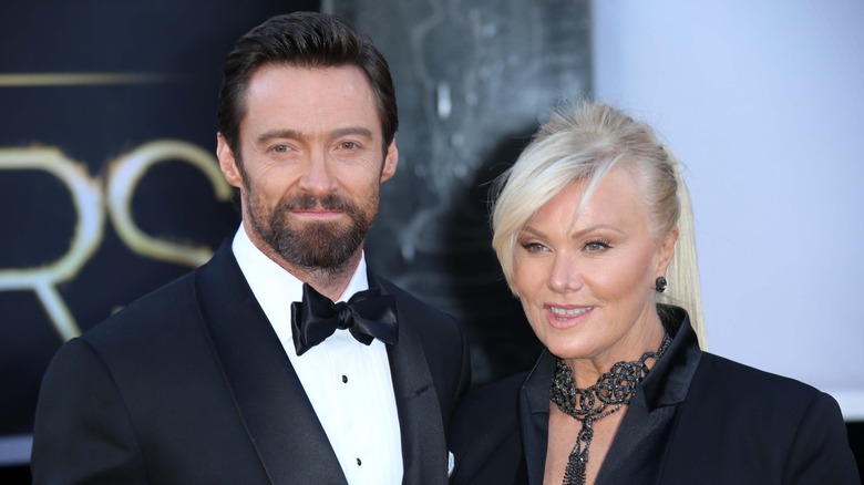 Hugh Jackman and Deborra-Lee Furness pose 