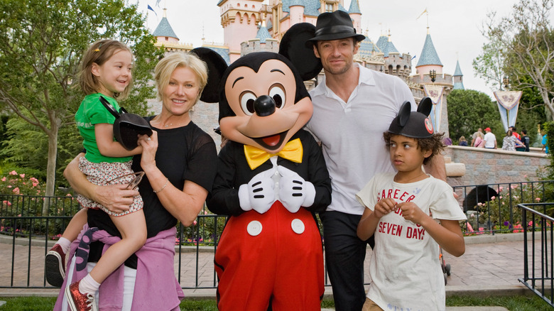 Hugh Jackman and family posing