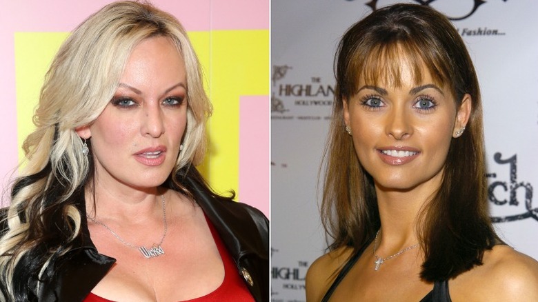 Stormy Daniels and Karen McDougal split image