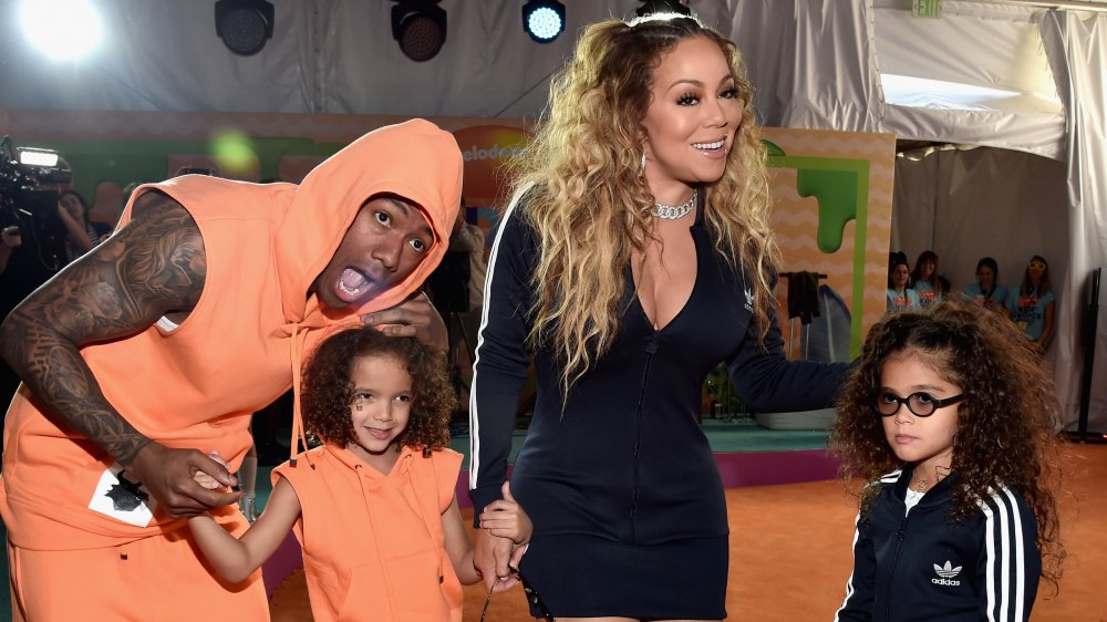 TV personality Nick Cannon, Moroccan Scott Cannon, singer Mariah Carey and Monroe Cannon at Nickelodeon's 2017 Kids' Choice Awards