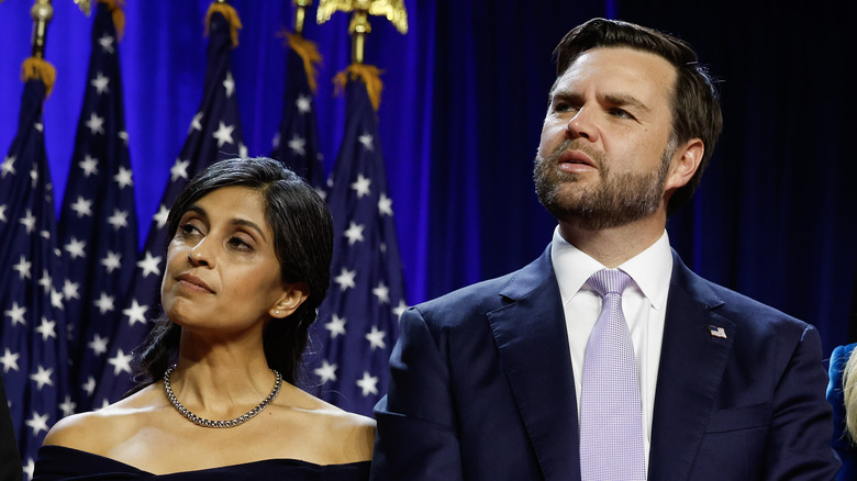 Usha Vance and JD Vance standing together at the 2024 RNC