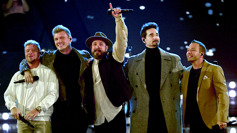 The Backstreet Boys onstage 
